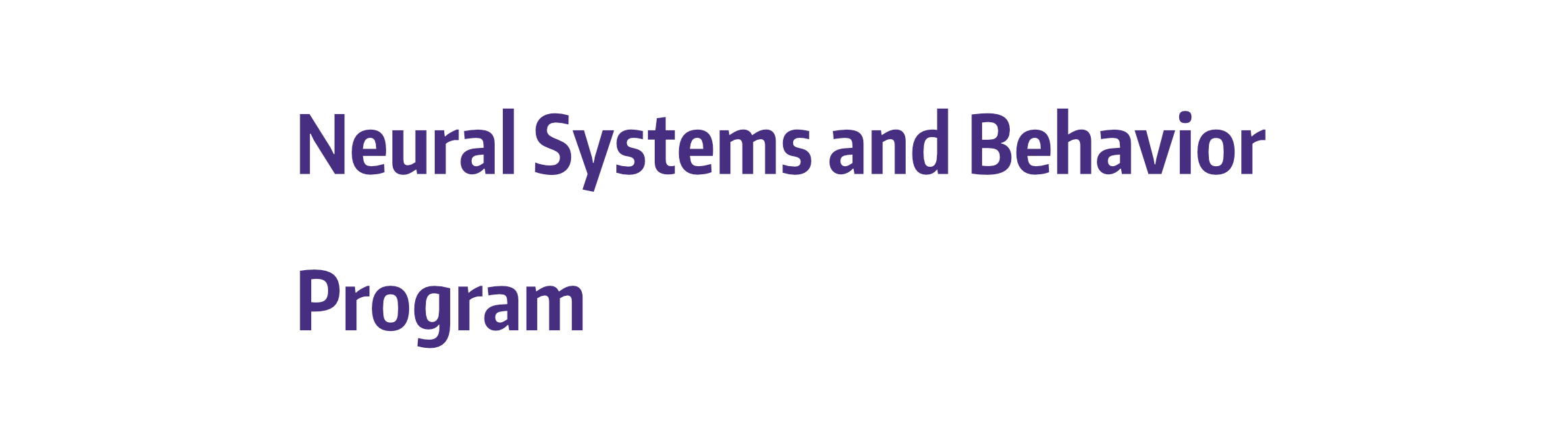 Neural Systems and Behavior Program